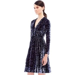 Rebecca Taylor Laine Velvet Silk A-Line Dress
